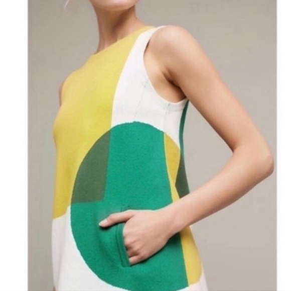 Anthropologie Knit Geometric Print Shift Dress - Picture 6 of 7